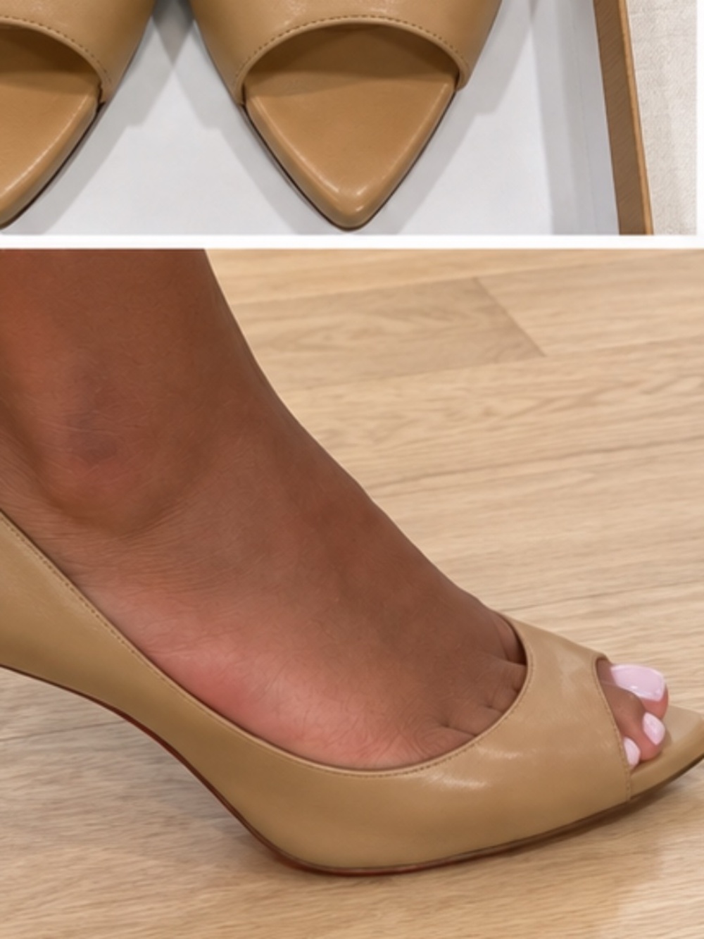 Christian Louboutin Open Apostropha 80 pumps in beautiful Blush leather - Picture 2 of 4
